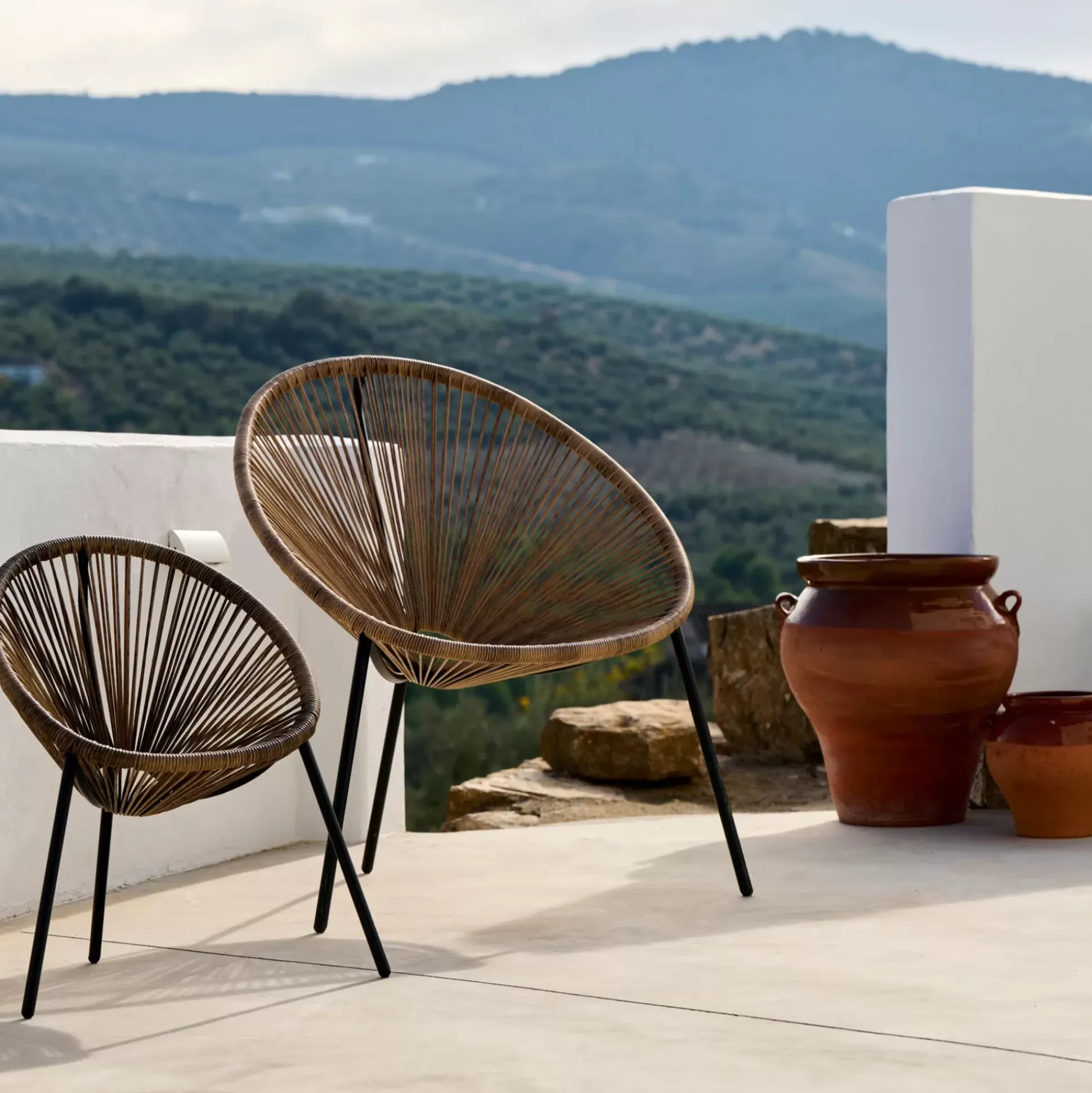 Acapulco Silla Lounge Negro, Natural