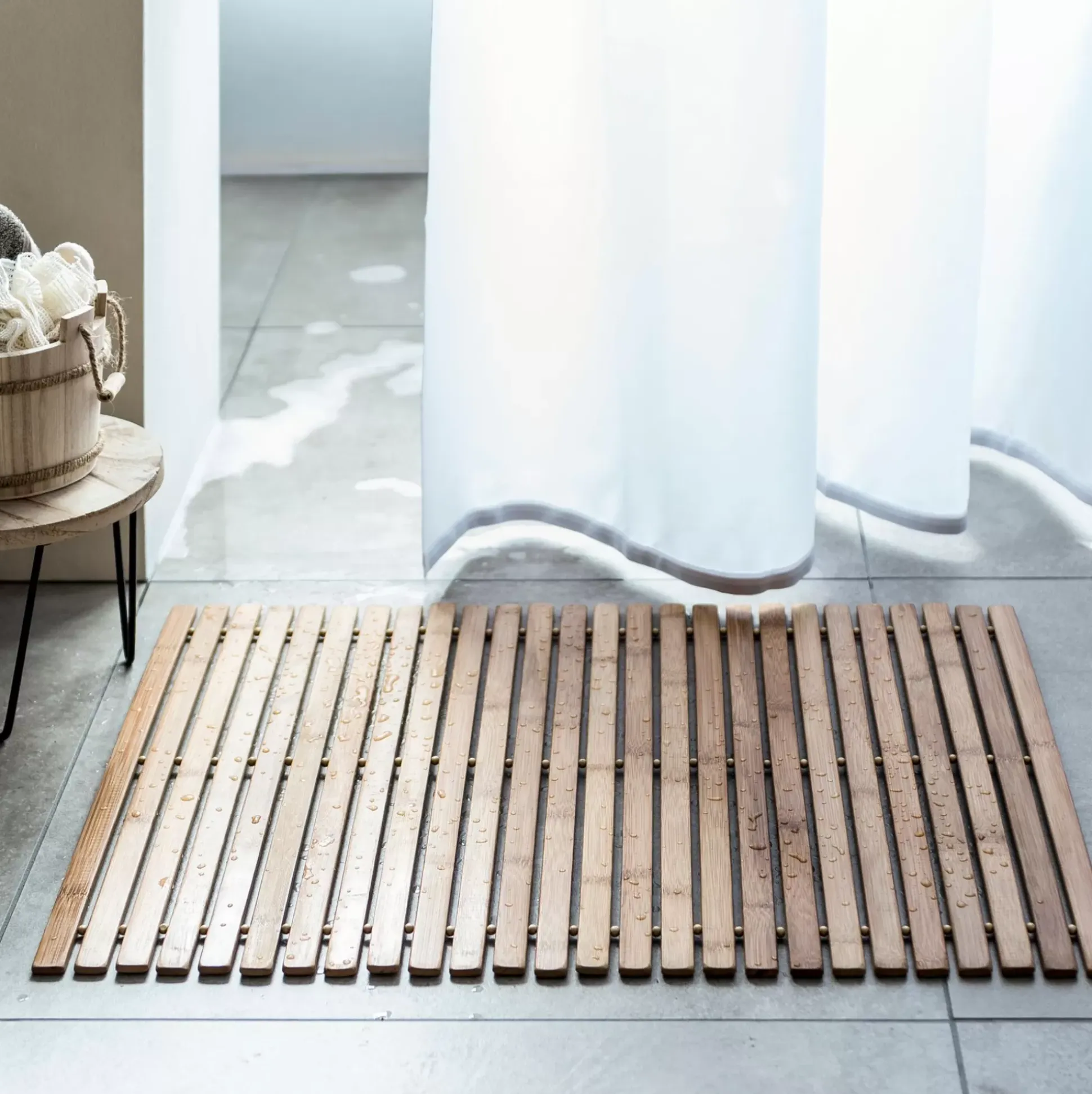 Bamboo Alfombra De Bano Natural