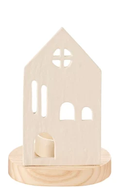 Home Soporte Para Vela Pequena Blanco, Natural