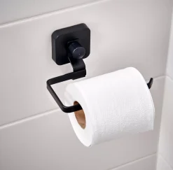 Industria Soporte Papel Higien Con Ventosa Negro