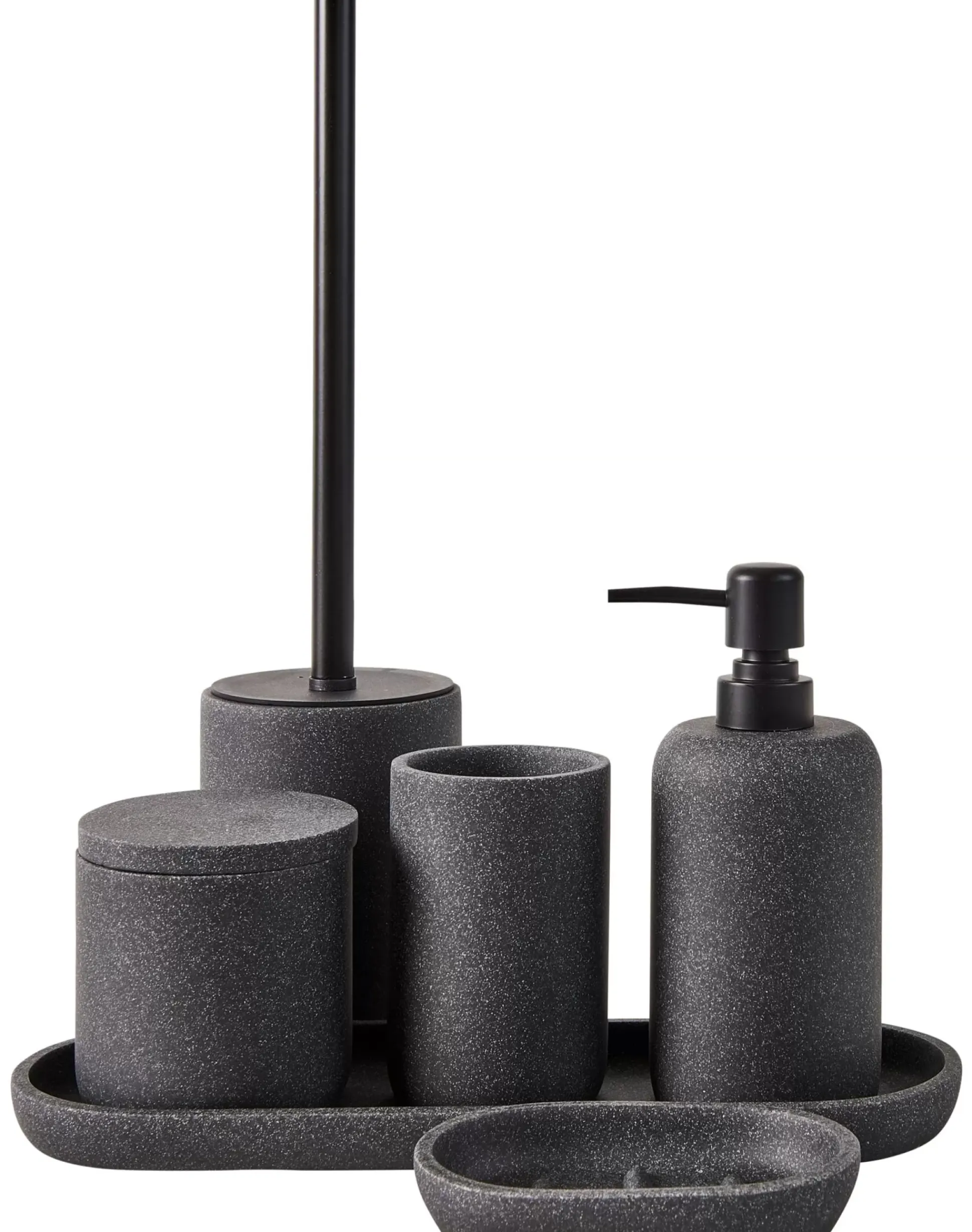 Moon Dispensador De Jabon Negro, Gris Oscuro