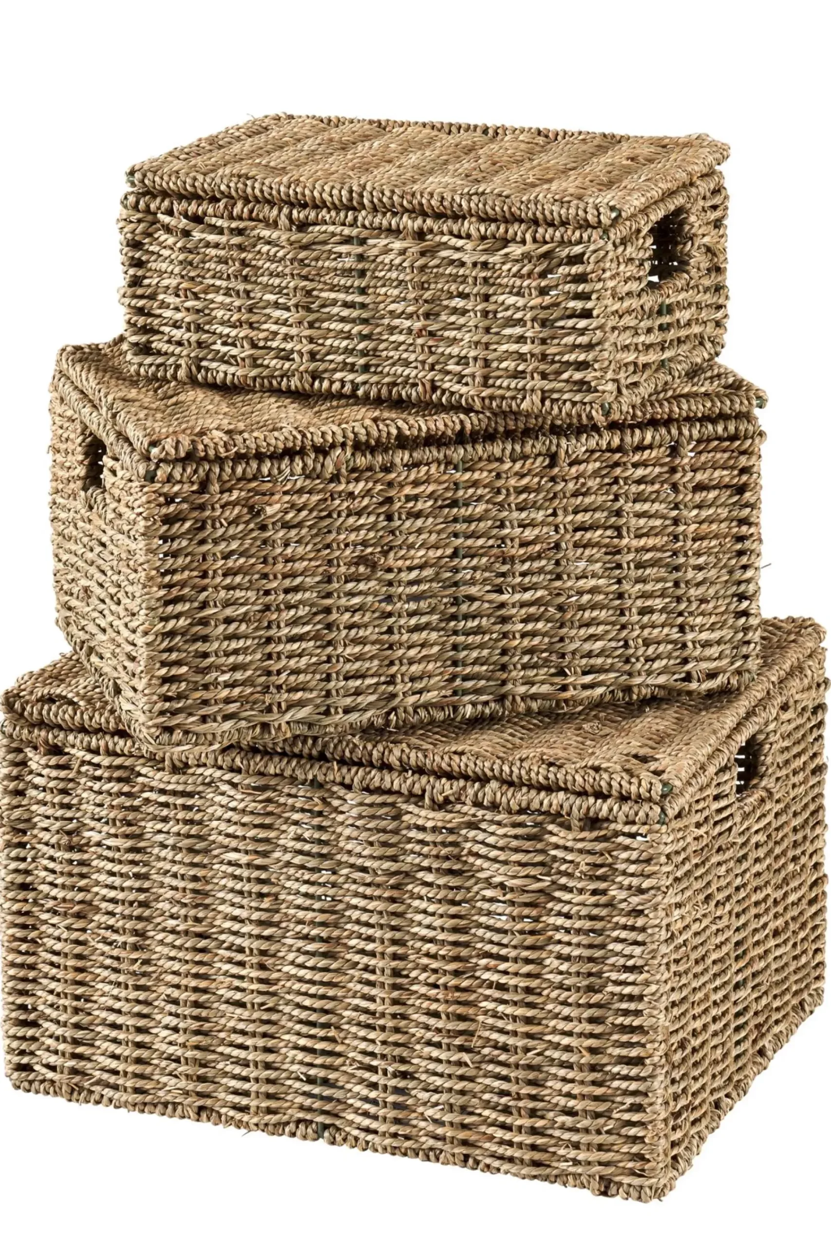 Seagrass Caja De Almacenaje M Con Tapa Natural