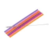 Slurp Pajitas Reutiliz Juego De 6 Mezcla De 3 Colores Naranja, Morado, Rosa
