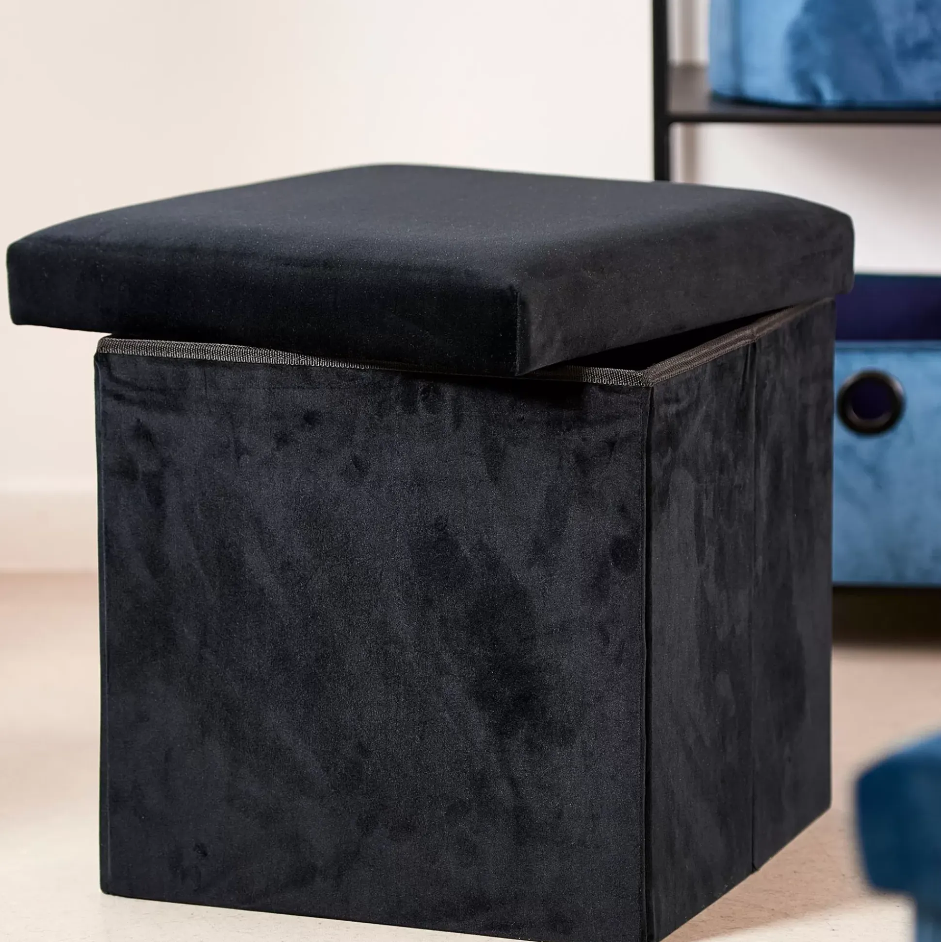 Stor Puf Plegable Funcion Almac. Negro