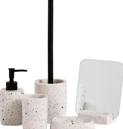 Terrazzo Cepillo Wc En Soporte Blanco