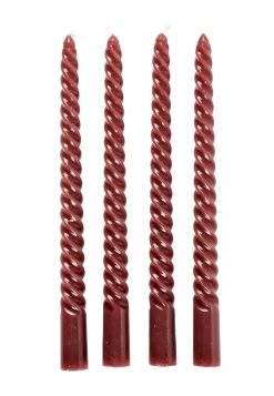 Twist Velas Retorcidas Juego De 4 Rojo