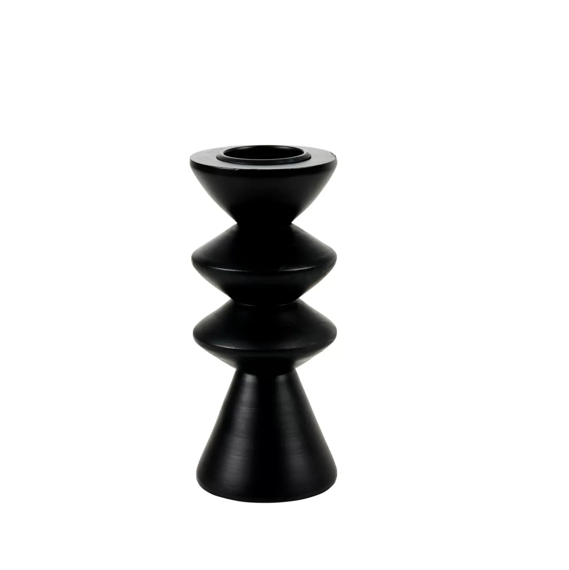 Zigzag Soporte Para Vela Pequena Negro